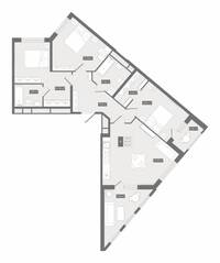ЖК UP-квартал «Воронцовский», планировка 3-комнатной квартиры, 90.64 м²