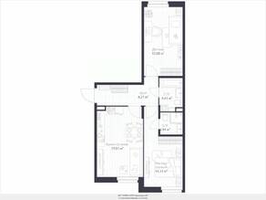 ЖК «Veren Next шуваловский», планировка 3-комнатной квартиры, 65.10 м²