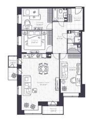 МЖК «Veren Village стрельна», планировка 3-комнатной квартиры, 107.20 м²
