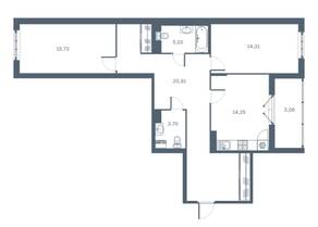 ЖК «Дом у Каретного», планировка 2-комнатной квартиры, 85.80 м²