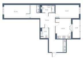 ЖК «Дом у Каретного», планировка 2-комнатной квартиры, 86.30 м²