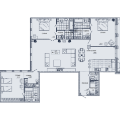 ЖК «Маленькая Франция», планировка 3-комнатной квартиры, 192.20 м²